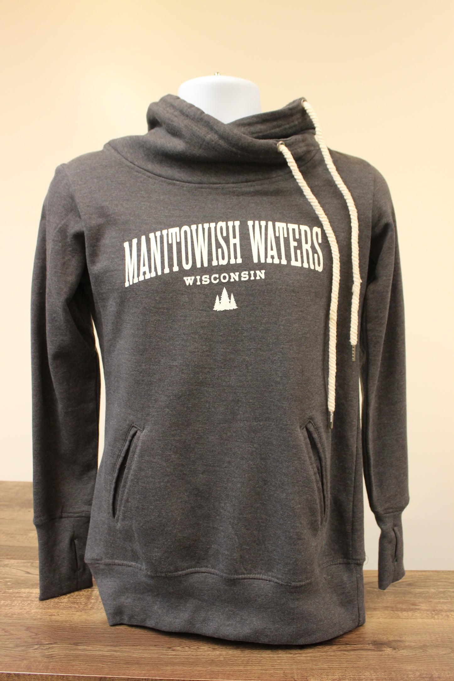 Women's Cowlneck Sweatshirt - Charcoal