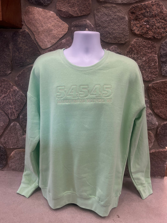 54545 Zip Code Crewneck - Neo Mint