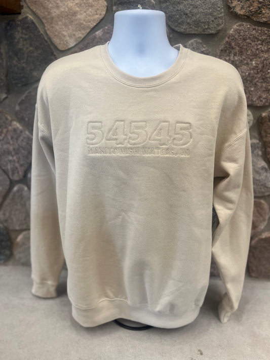 54545 Zip Code Crewneck - Sand